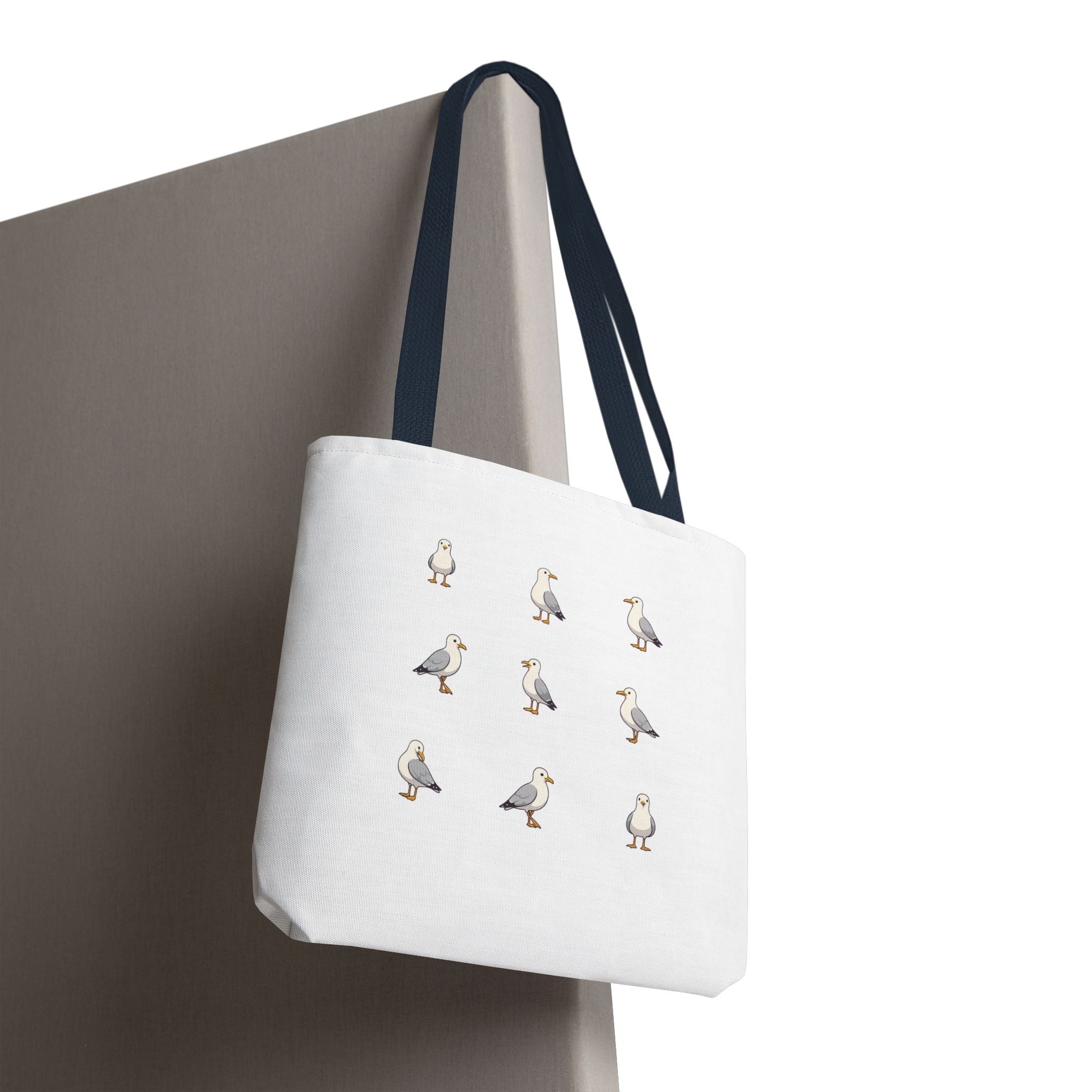 Seagull Pattern Tote Bag, Cute Coastal Beach Tote