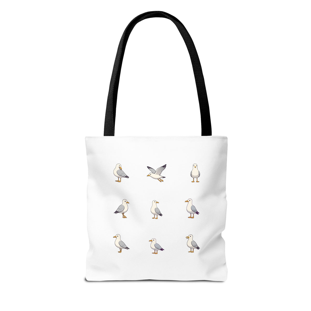 Seagull Pattern Tote Bag, Cute Coastal Beach Tote