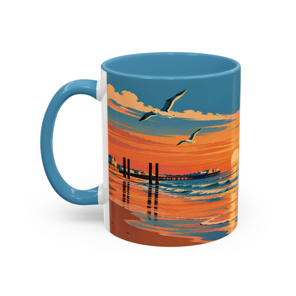 Brighton West Pier Sunset Mug, Seaside Art Coffee Cup