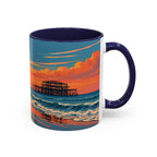 Brighton West Pier Sunset Mug, Seaside Art Coffee Cup