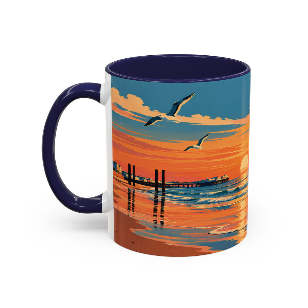 Brighton West Pier Sunset Mug, Seaside Art Coffee Cup