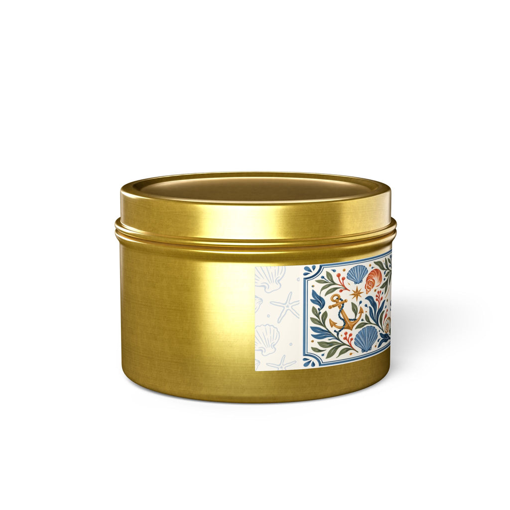 Cozy Season Coastal Candle Tin, Autumn Ocean-Inspired Candle