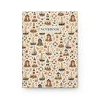 Autumn Coastal Hardcover Journal, Lined Nautical Notebook with Lighthouses and Sailboats