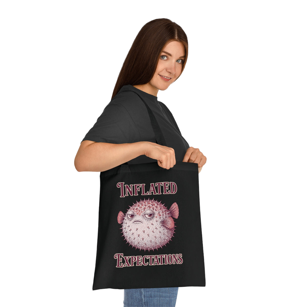 "Inflated Expectations" Pufferfish Tote Bag
