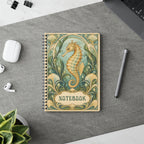 Art Nouveau Seahorse Notebook – Vintage Coastal Journal, Ocean-Inspired Spiral-Bound Notebook