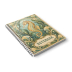 Art Nouveau Seahorse Notebook – Vintage Coastal Journal, Ocean-Inspired Spiral-Bound Notebook