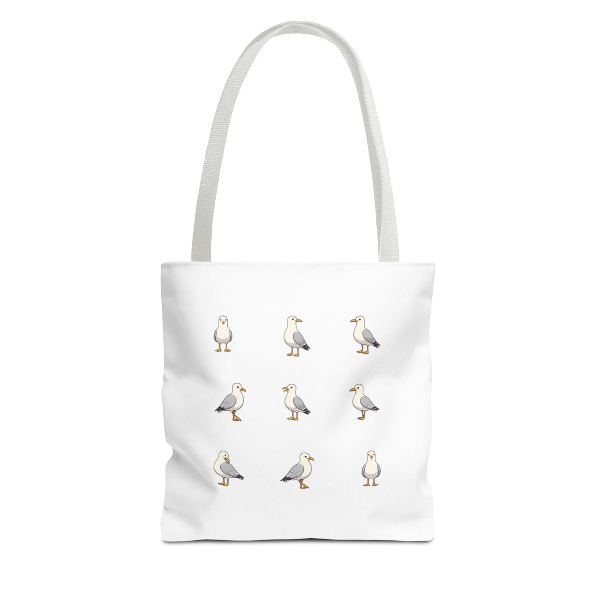 Seagull Pattern Tote Bag, Cute Coastal Beach Tote