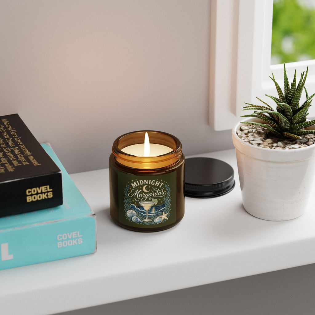 "Midnight Margaritas" Scented Soy Candle, Amber Jar Candle