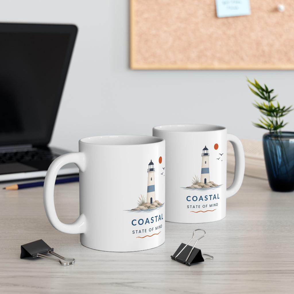 Coastal State of Mind Lighthouse Mug, Coastal Coffee Mug |