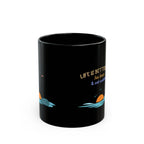 Black Cat Sunset Mug – "Life Is Better With Sea Breeze & Cat Cuddles"