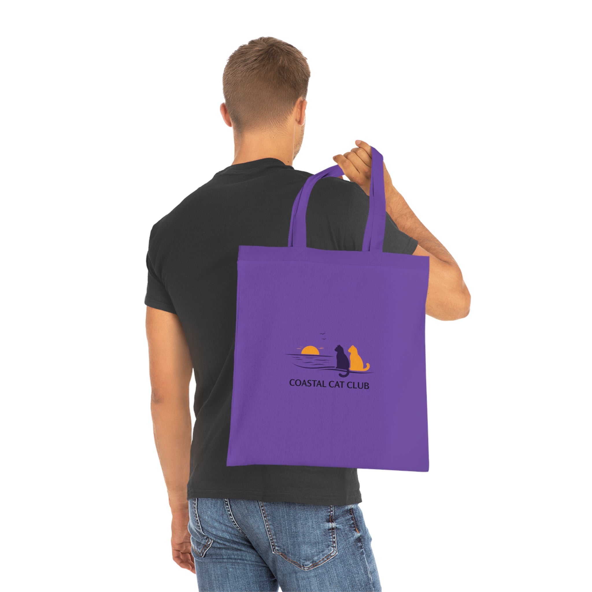 "Coastal Cat Club" Cotton Tote  Bag