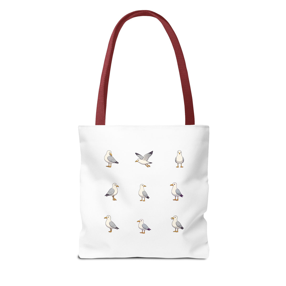 Seagull Pattern Tote Bag, Cute Coastal Beach Tote