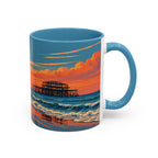 Brighton West Pier Sunset Mug, Seaside Art Coffee Cup