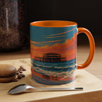Brighton West Pier Sunset Mug, Seaside Art Coffee Cup