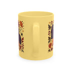 Autumn Black Cat Ceramic Mug,  Pumpkins Fall Coffee Cup