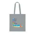 "Beach • Swim • Cat • Repeat" Cotton Tote Bag