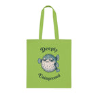 "Deeply Unimpressed" Pufferfish Cotton Tote Bag