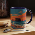 Brighton West Pier Sunset Mug, Seaside Art Coffee Cup