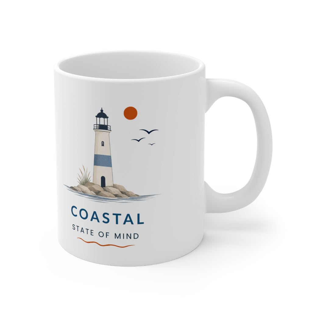 Coastal State of Mind Lighthouse Mug, Coastal Coffee Mug |