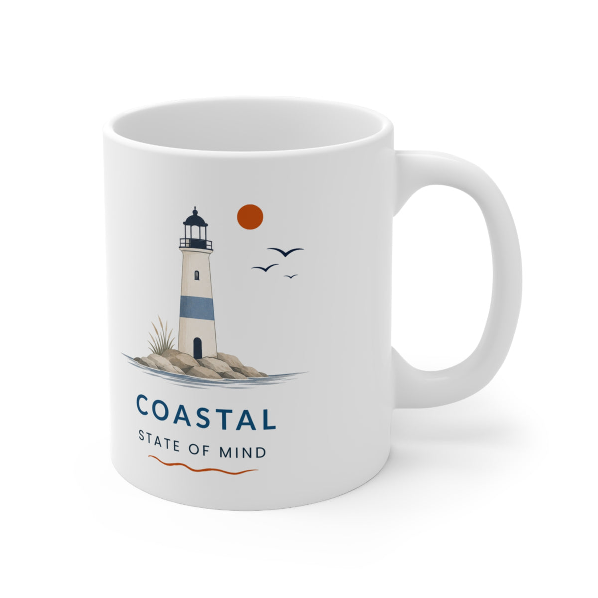 Coastal State of Mind Lighthouse Mug, Coastal Coffee Mug |