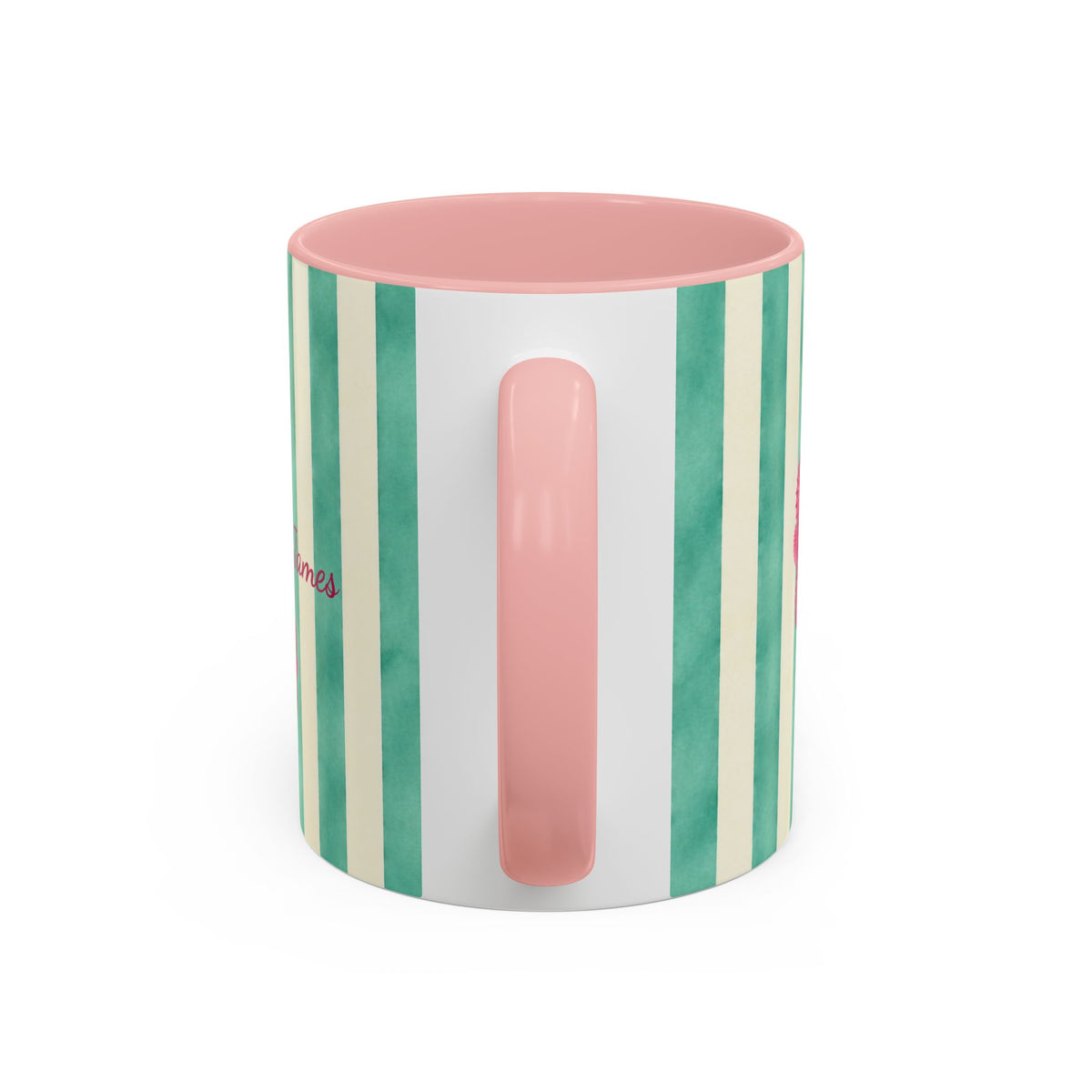 Personalized Striped Coffee Mug, Custom Name Seahorse Cup