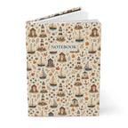 Autumn Coastal Hardcover Journal, Lined Nautical Notebook with Lighthouses and Sailboats
