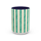 Personalized Striped Coffee Mug, Custom Name Seahorse Cup