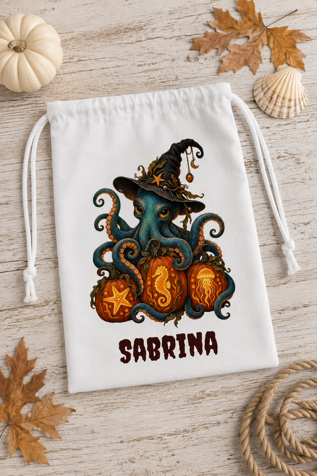 Personalized Halloween Favor Bag, Custom Name Trick-or-Treat Bag