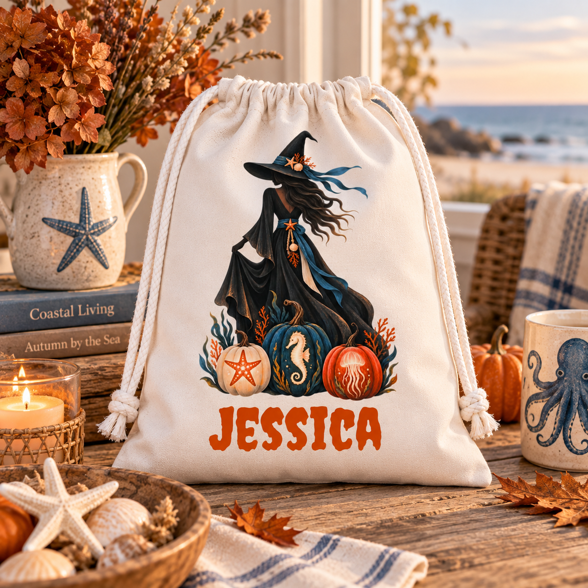 Witch Halloween Favor Bag, Personalized Halloween Treat Candy Gift Bag