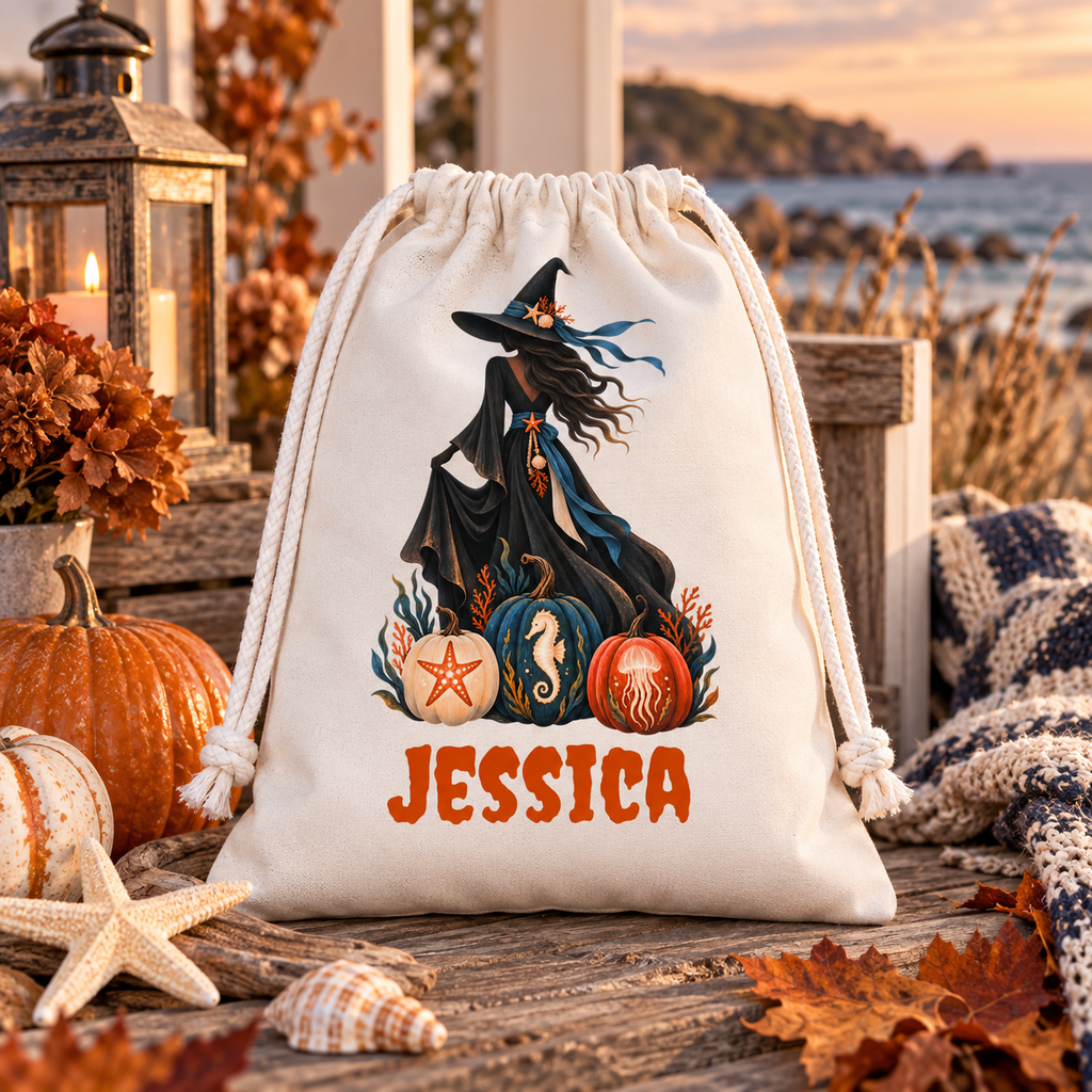 Witch Halloween Favor Bag, Personalized Halloween Treat Candy Gift Bag