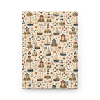 Autumn Coastal Hardcover Journal, Lined Nautical Notebook with Lighthouses and Sailboats