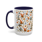 Autumn Coastal Pattern Coffee Mug, Fall Sea Creatures & Leaves (11/15oz)