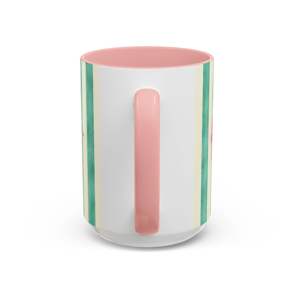 Personalized Striped Coffee Mug, Custom Name Seahorse Cup
