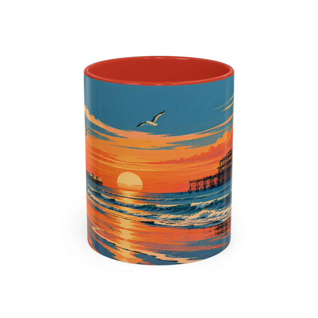 Brighton West Pier Sunset Mug, Seaside Art Coffee Cup – Tide and Tone ...