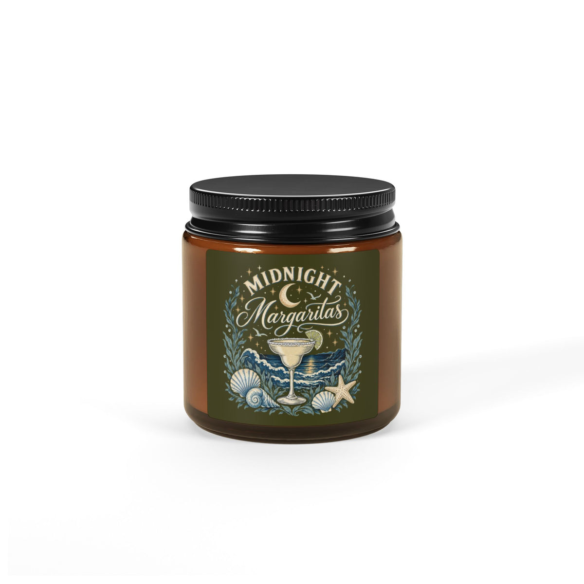 "Midnight Margaritas" Scented Soy Candle, Amber Jar Candle