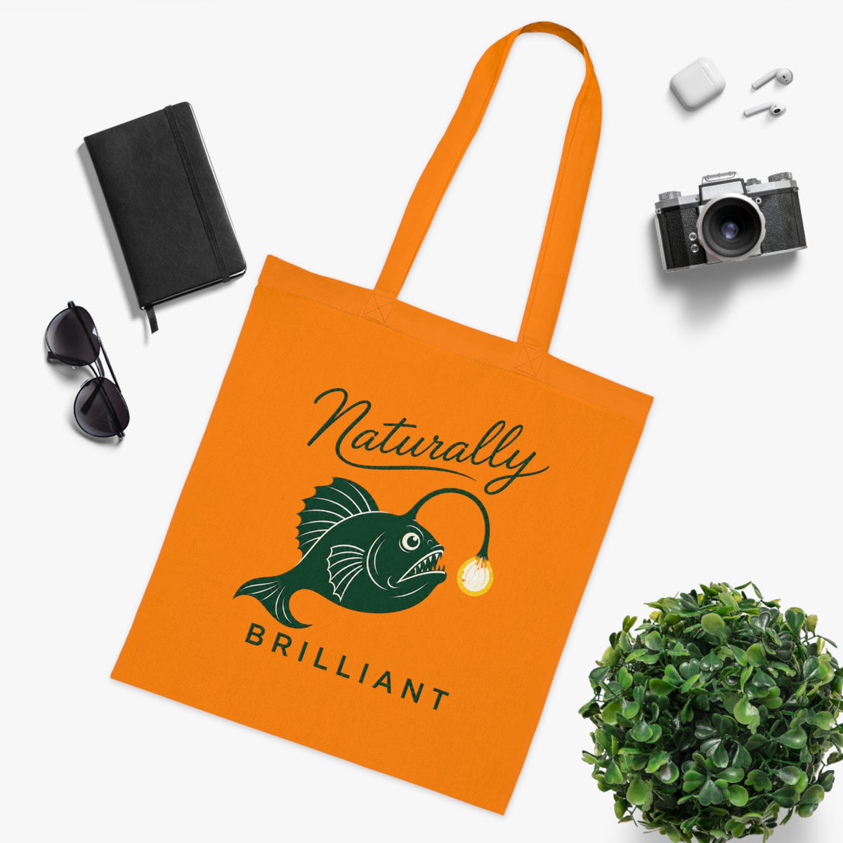 Anglerfish 'Naturally Brilliant'  Cotton Tote Bag
