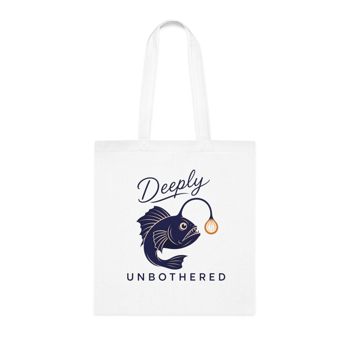 "Deeply Unbothered" Angler Fish Cotton Tote Bag
