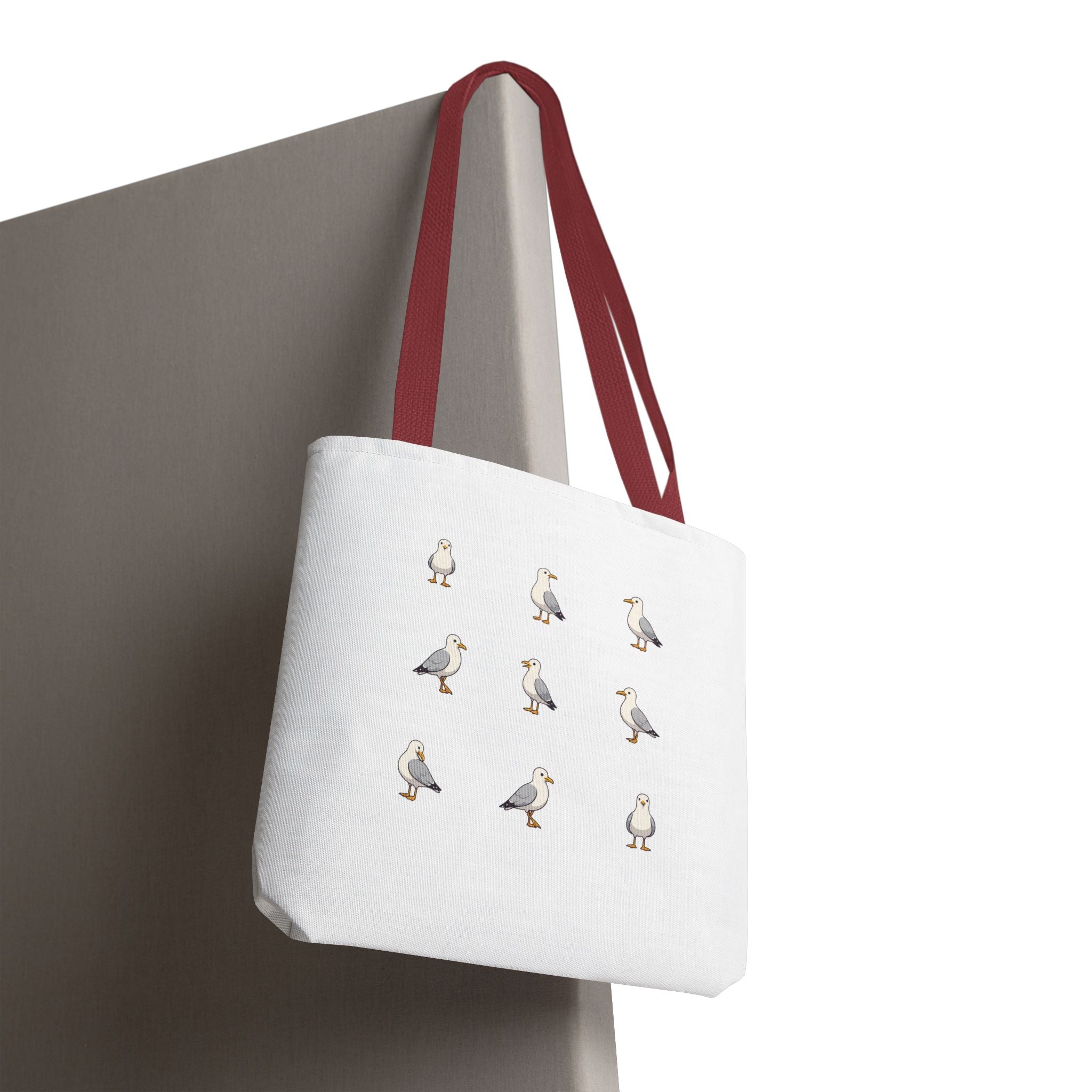 Seagull Pattern Tote Bag, Cute Coastal Beach Tote