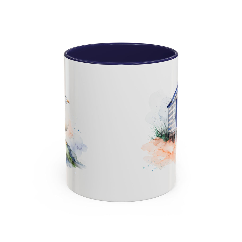 Beach Hut and Seagull Ceramic Mug