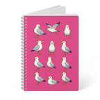 Seagull Pattern A5 Spiral Notebook — Pink