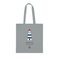 "Coastal State of Mind" Cotton Tote,  Nautical Lighthouse Beach Bag
