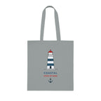 "Coastal State of Mind" Cotton Tote,  Nautical Lighthouse Beach Bag