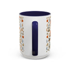 Autumn Coastal Pattern Coffee Mug, Fall Sea Creatures & Leaves (11/15oz)