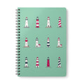 Lighthouse Pattern A5 Spiral Notebook - Green