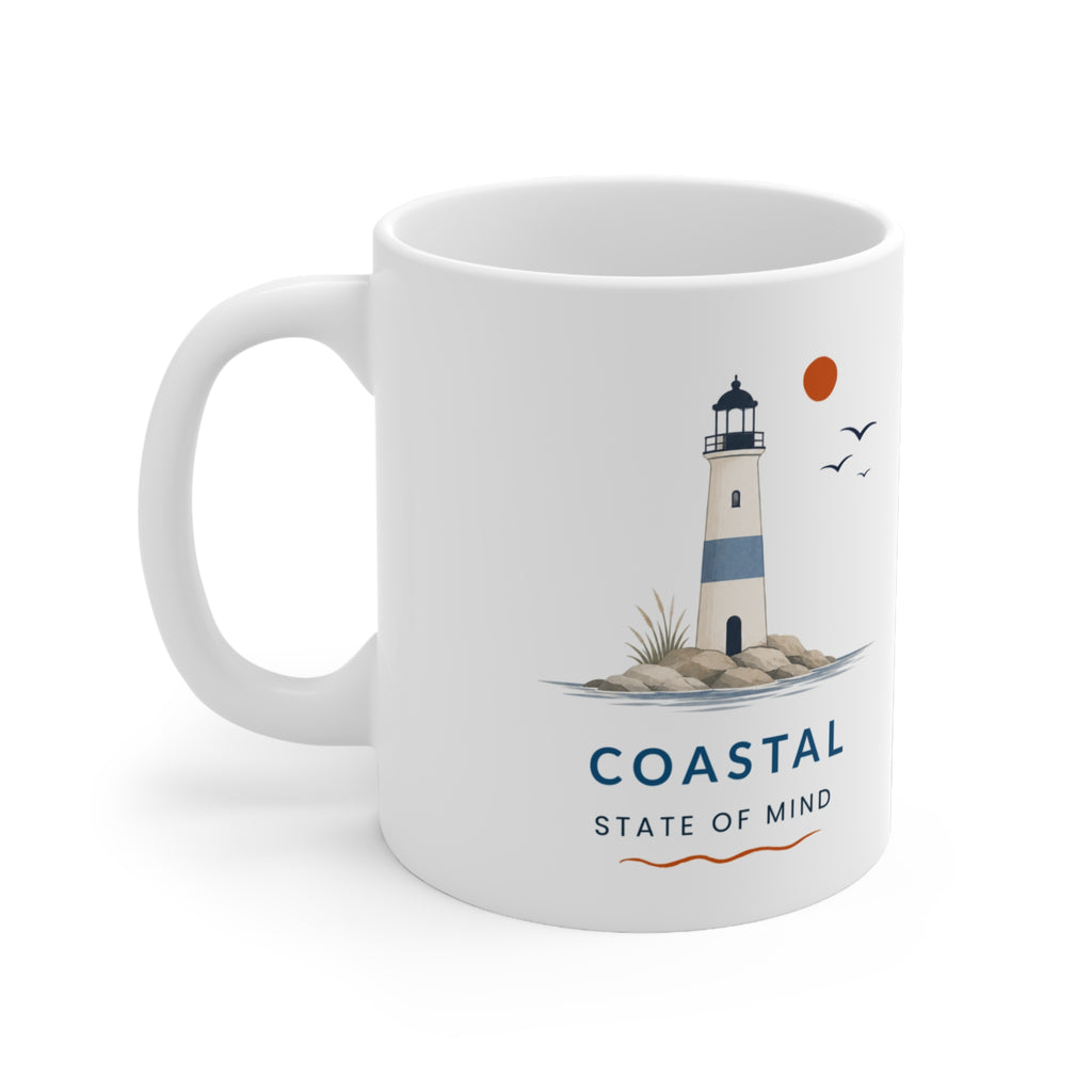 Coastal State of Mind Lighthouse Mug, Coastal Coffee Mug |