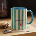 Personalized Striped Coffee Mug, Custom Name Seahorse Cup