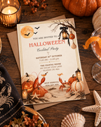 Halloween Cocktail Party Invitation, Coastal Halloween Party Digital Invitation, Printable & Mobile Invite