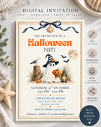 Halloween Party Invitation, Coastal Halloween Party Invite, Digital & Printable Invitation