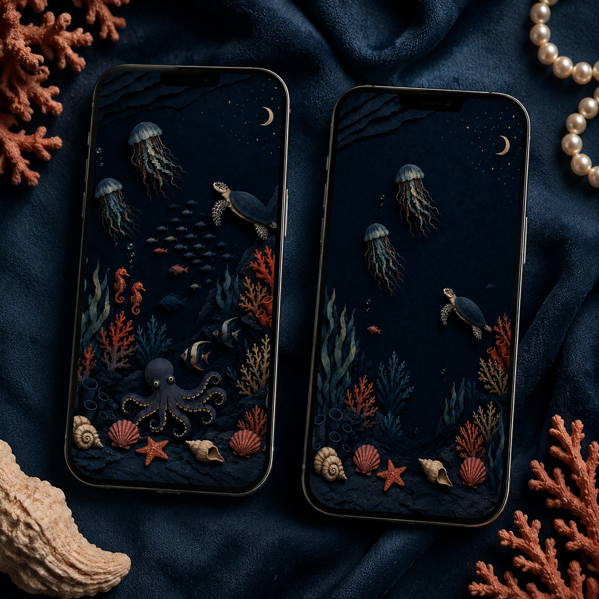 Underwater Dream Phone Wallpaper Set, Ocean Lock & Home Screen