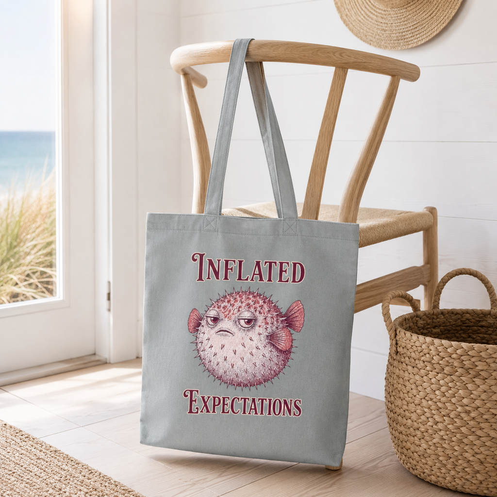 "Inflated Expectations" Pufferfish Tote Bag